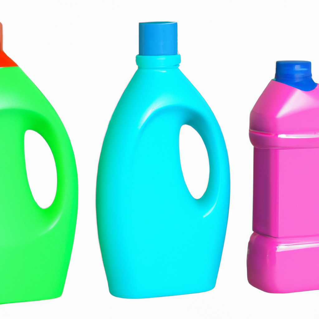 Bottles of gentle detergent